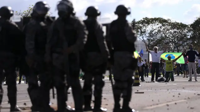 Forçasjogo de carta estrela betsegurança durante protestojogo de carta estrela betBrasília nesta quarta-feira