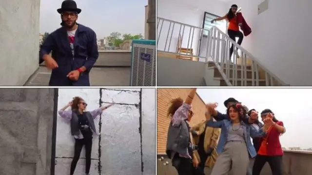 İran'da happy şarkısıyla dans edenler