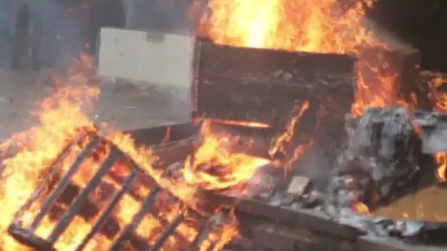 ব্রাহ্মণবাড়িয়ায় ভূমি অফিসে অগ্নিসংযোগ।