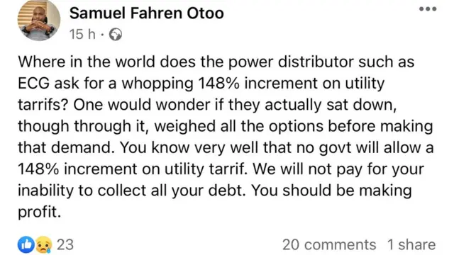 ECG/Ghana Water Tariffs