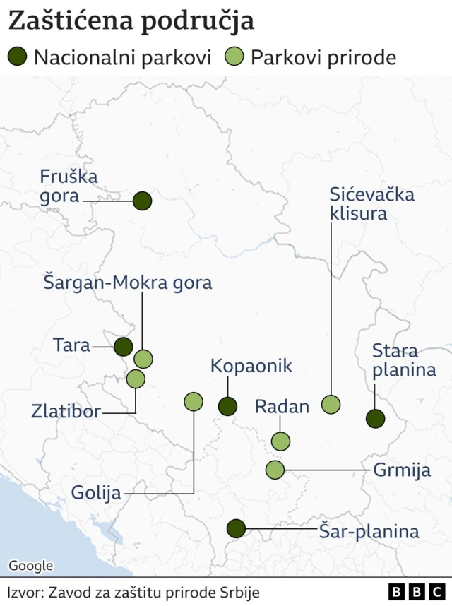 Mapa zaštićenih područja