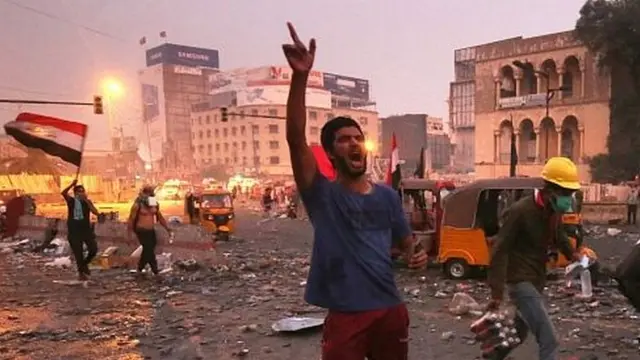 Anti-government protester in Baghdad