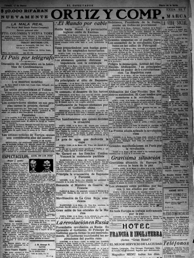 El Espectador - 17 марта 1917 год