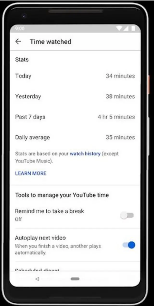 யூடியூப்பில் பயன்பாட்டு நேரத்தை கண்காணிக்கும் புதிய வசதி அறிமுகம்