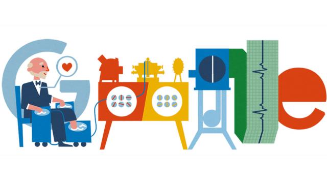 Doodle de Google en homenaje a Willem Einthoven.