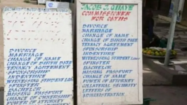 Di list of things wey di "street lawyers" dey do.