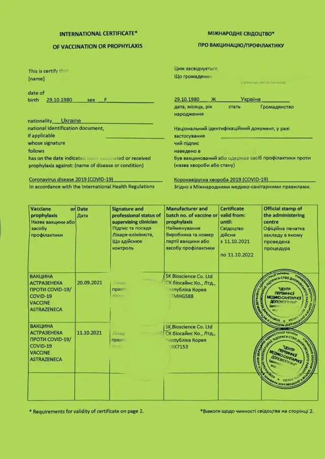 підроблені ковід-сертифікати