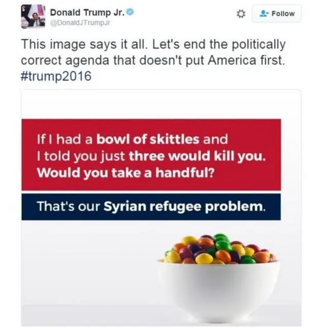 Mensaje de Donald Trump Jr