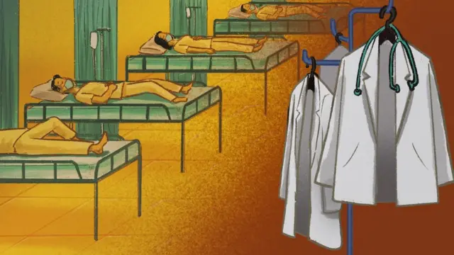 Patients lying in bed