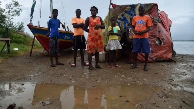 Afectados por el huracán Irma en Haití.
