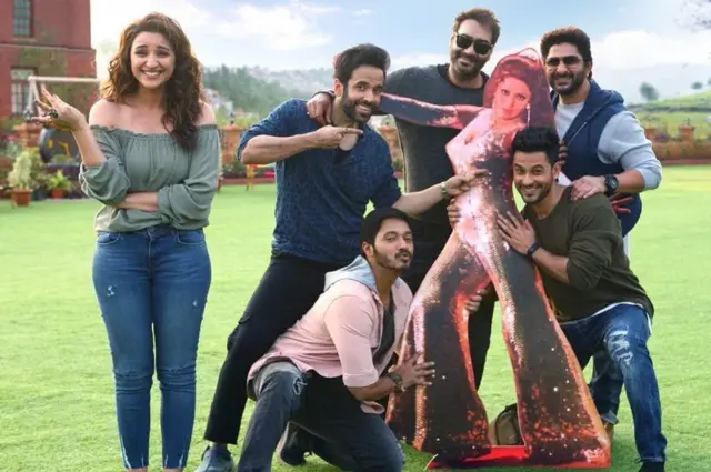 ગોલમાલ-4 ફિલ્મની એક તસવીરમાં પરિણીતી ચોપડા, તુષાર કપુર, અજય દેવગણ, અરશદ વારસી, કુણાલ ખેમૂ, શ્રેયસ