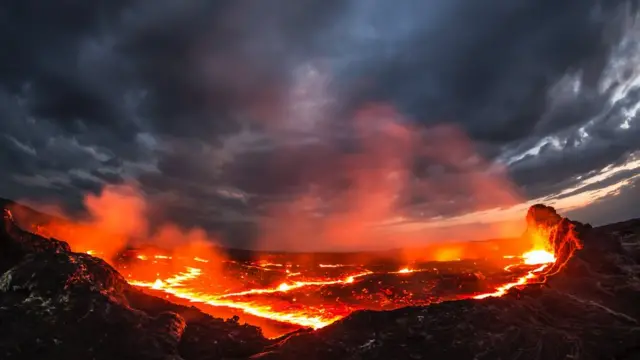 The Erta Ale lava lake in Ethiopia, Africa