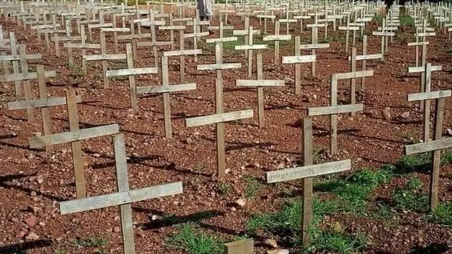 Baadhi ya makaburi ya wahanga wa mauaji ya kimbari ya 1994 katika eneo la Nyanza wilayani Kichukiro ambako miili zaidi ya 84,000 ilizikwa