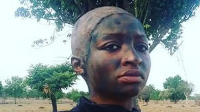 Hoton Rahama Sadau a lokacin wani fim da 'yan yankan kai suka sace ta