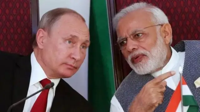 राष्ट्रपति व्लादिमीर पुतिन और नरेंद्र मोदी
