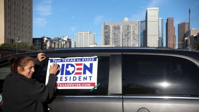 Biden supporter in Housten, Texas