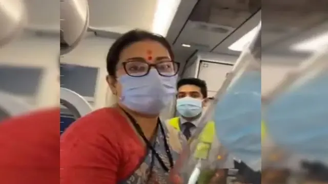 ફ્લાઇટમાં સ્મૃતિ ઈરાની