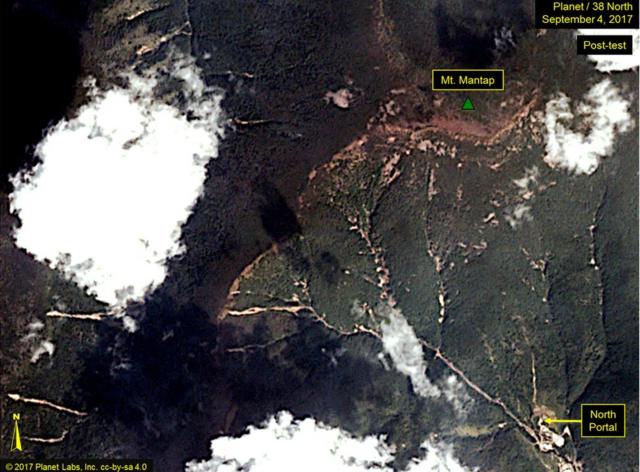 Picture of landslides at Punggye-ri