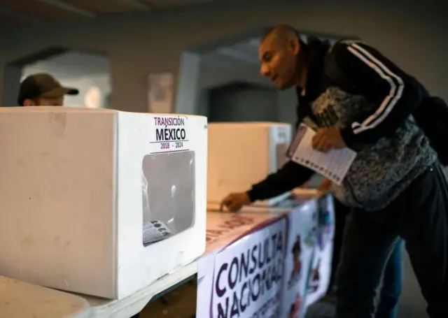 Personas votando en la consulta