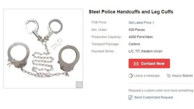 Steel Police Handcuffs and Leg Cuffs