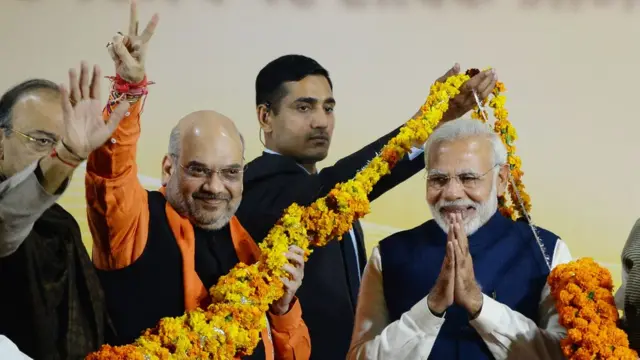 નરેન્દ્ર મોદી અને અમિત શાહ અને અરુણ જેટલી