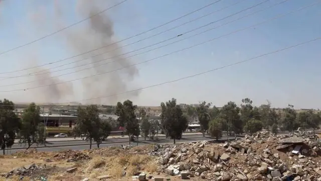 لحظه برخورد موشک‌های سپاه پاسداران انقلاب اسلامی به مواضع حزب دمکرات کردستان در خاک عراق