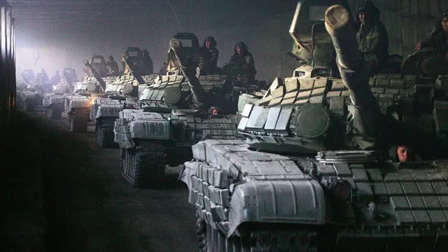 российские танки едут в Грузию, Рокский тоннель, август 2008
