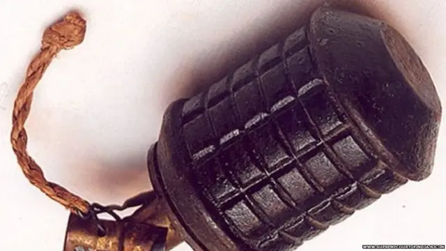 ભગતસિંહ પાસેથી જપ્ત થયેલા બૉમ્બની તસવીર