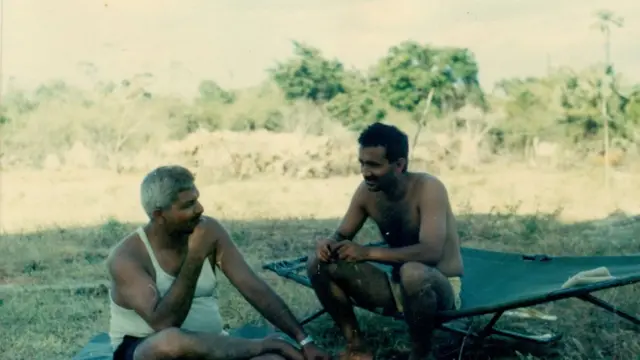 Retired Major General Sheonan Singh with a colleague during his deployment