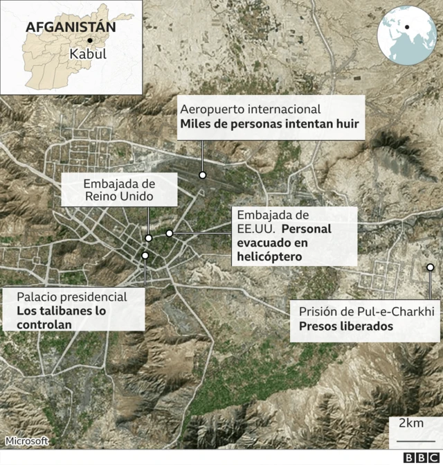 Mapa de Kabul, Afganistán