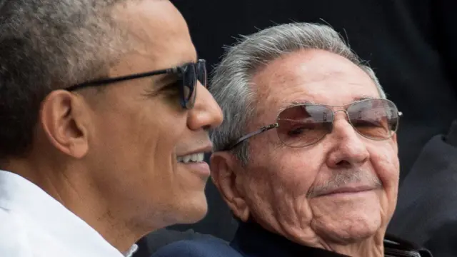 Uwahoze ari prezida wa Amerika Barrack Obama na prezida wa Cuba Raul Castro