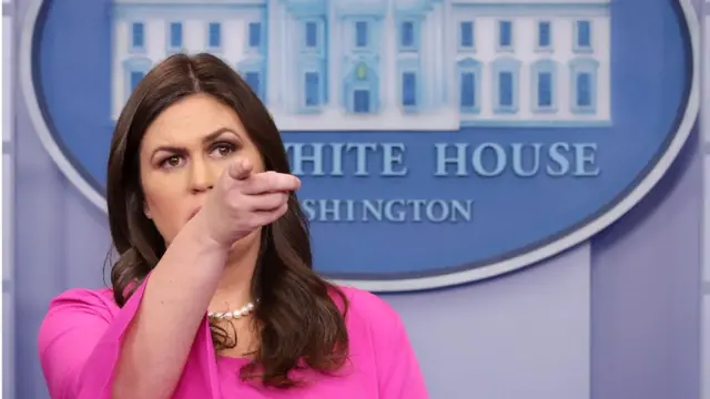 Sarah Huckabee Sanders, secretaria de prensa de la Casa Blanca.