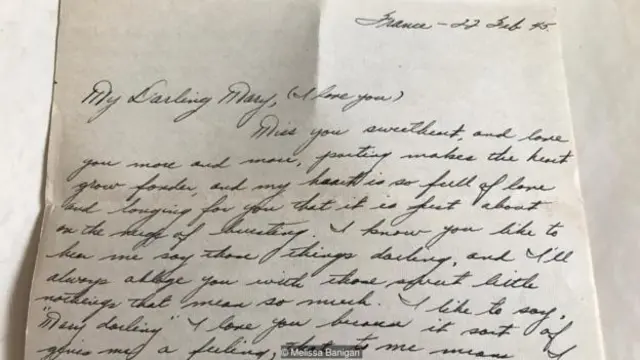 집안의 가보가 된 이 편지들에는 희망과 사랑의 메시지들이 가득하다 (출처: 멜리사 베니건)