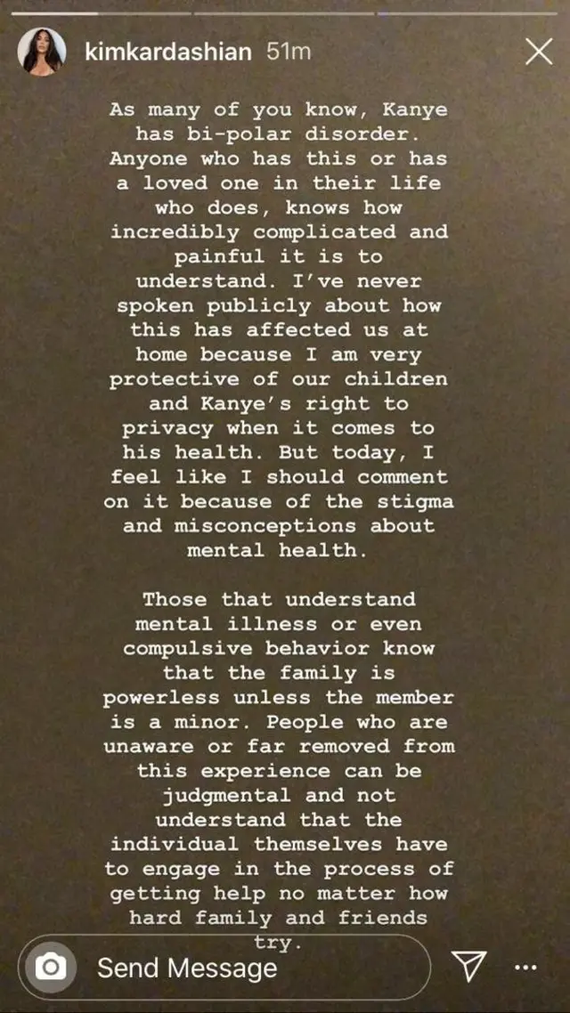 Screen grab of Kim statement