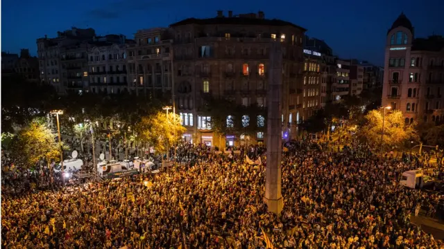Manifestantes en Barcelona.