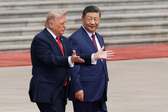 美国总统特朗普（左）与中国国家主席习近平（右）（2026年5月14日）