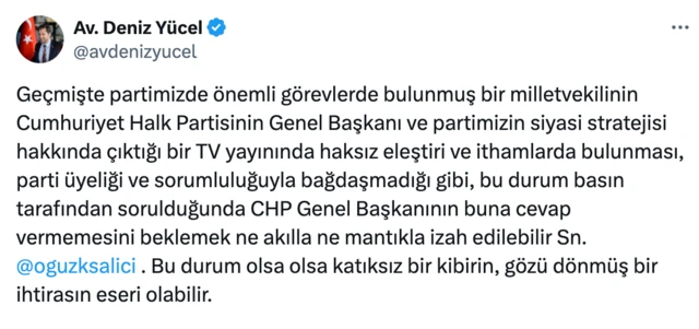 CHP Sözcüsü'nün paylaşımı