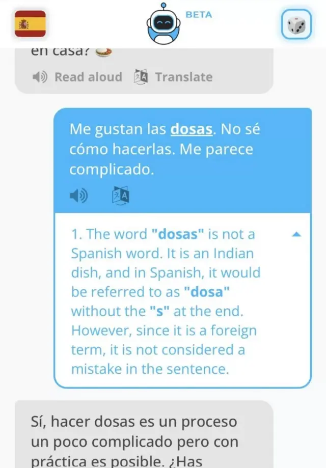 A conversation in the AI language-learning app Tutor Lily