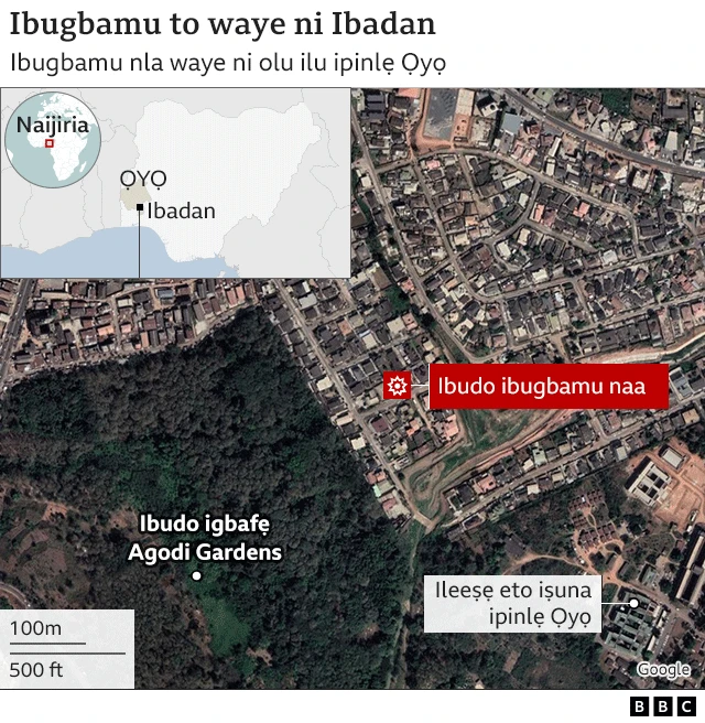 Aworan ibi ti ibugbamu naa ti waye