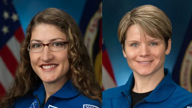 Christina Koch (izq) y Anne McClain