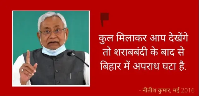 नीतीश कुमार पर शराबबंदी का बयान