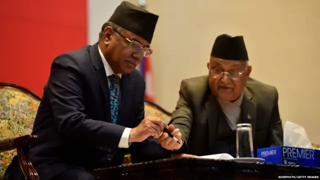 पुष्प कमल दहाल 'प्रचंड' और केपी शर्मा ओली