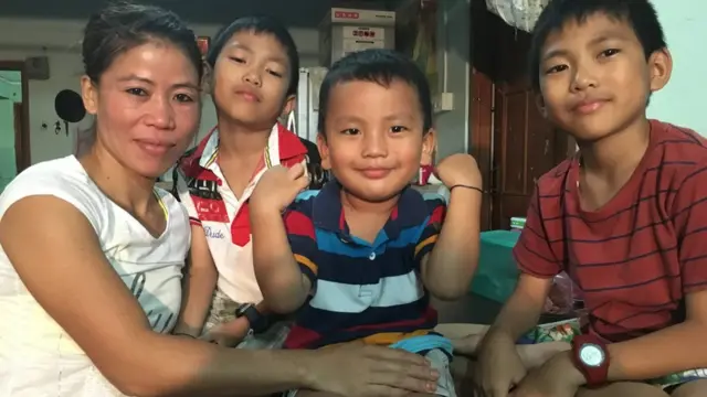 Мэри Ком и ее трое сыновей