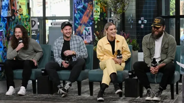 Jonathon Douglass, Matt Crocker, Taya Smith and Joel Houston of Hillsong United discuss their multi-platinum album, "People" at Build Studio in April in New York
