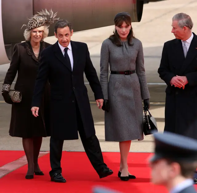 薩爾科奇與布呂尼2008年訪問倫敦