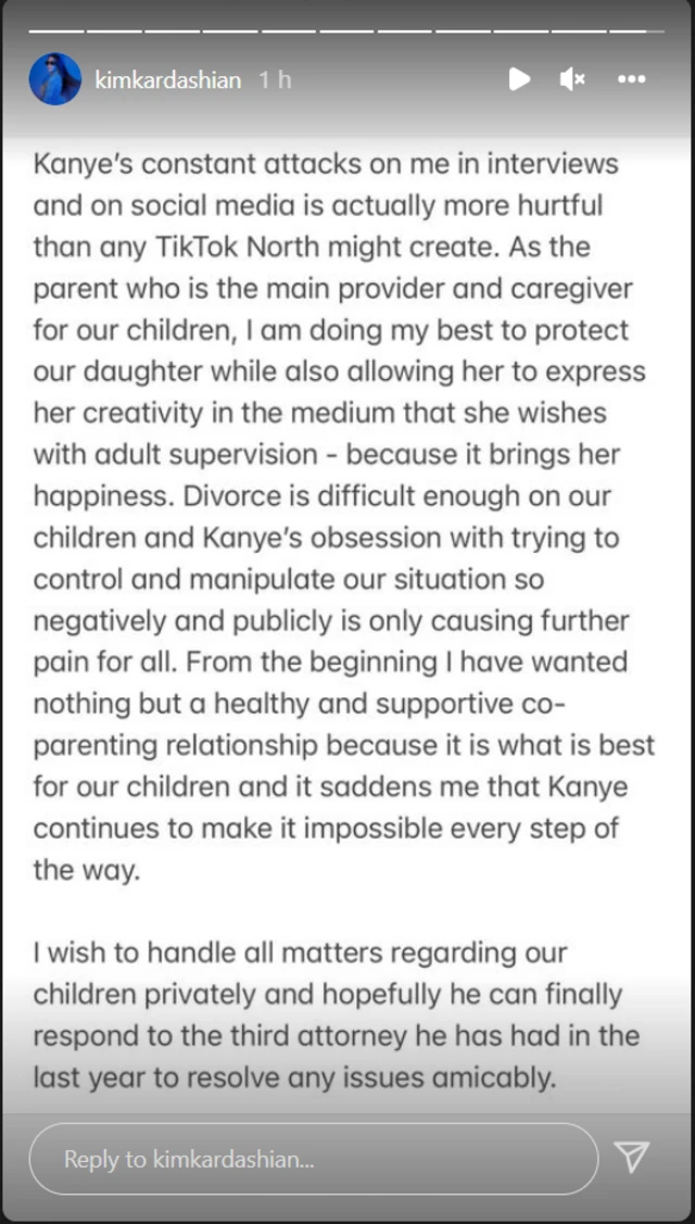 Kim Kardashian statement