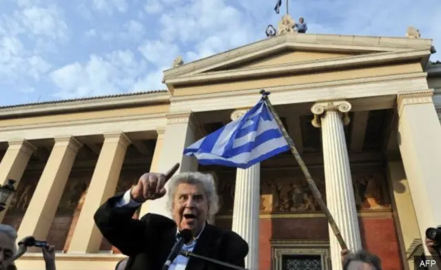 Theodorakis en el Parlamento