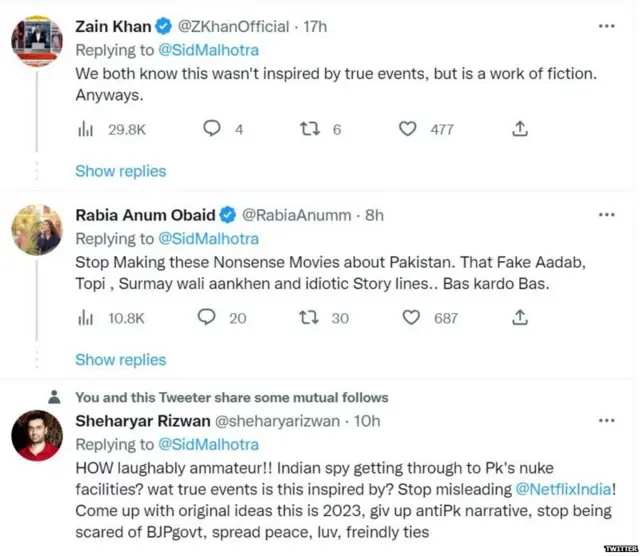 पाकिस्तान के ट्विटर यूजर्स की फिल्म मिशन मजनू पर प्रतिक्रिया