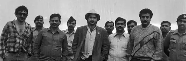 மிஸ்டர் இண்டியா இந்தி திரைப்படத்தின் படபிடிப்பில் அனில் கபூர் மற்றும் போனி கபூர்