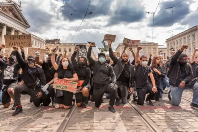 متظاهرون في بروكسيل